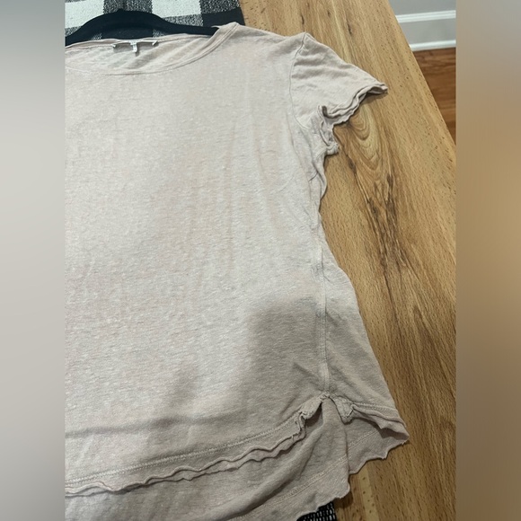 Frame distressed linen beige tee - Picture 2 of 11